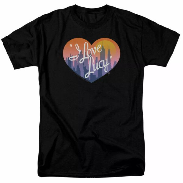 

i love lucy heart of the city t shirt licensed tv show tee black, White;black