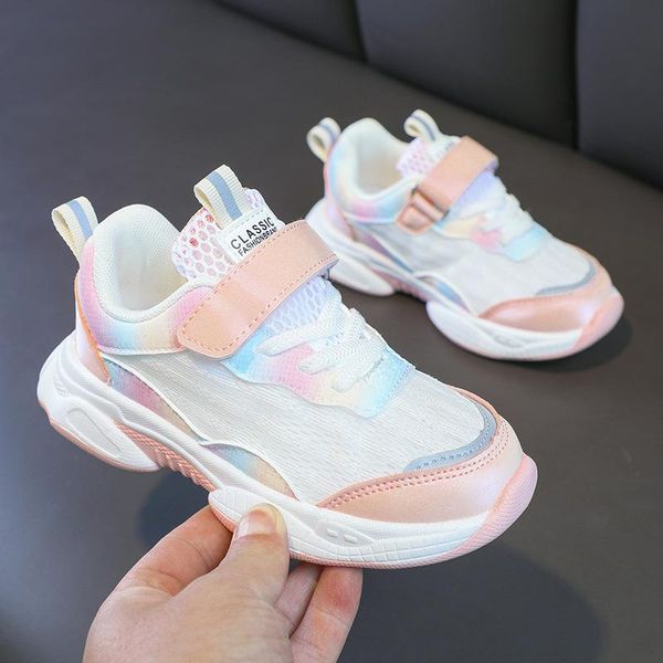 

athletic & outdoor kids sneakers 2021 autumn boy girl fashion casual trainer tennis breathable children running sports soft sole platform ba, Black