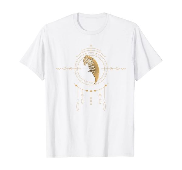 

tribal shaman raven totem t-shirt gift, White;black