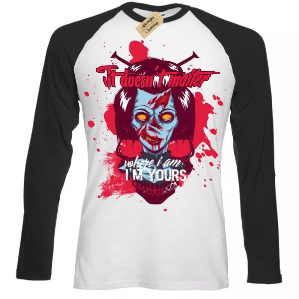 

i'm yours t-shirt zombie da donna uomo baseball t-shirt, White;black