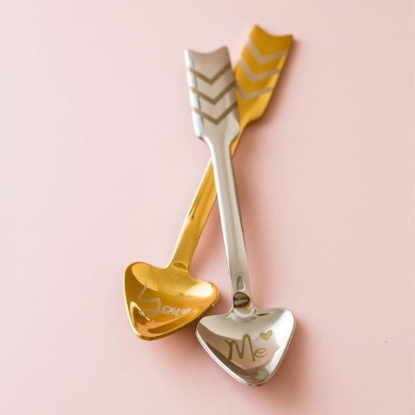 

spoons creative cupid arrow love spoon stainless steel coffee dessert stirring