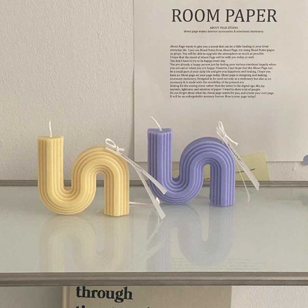 

candles chic manual candle abstract s-type song line art home furnishings small items ins style decorative ornaments gifts