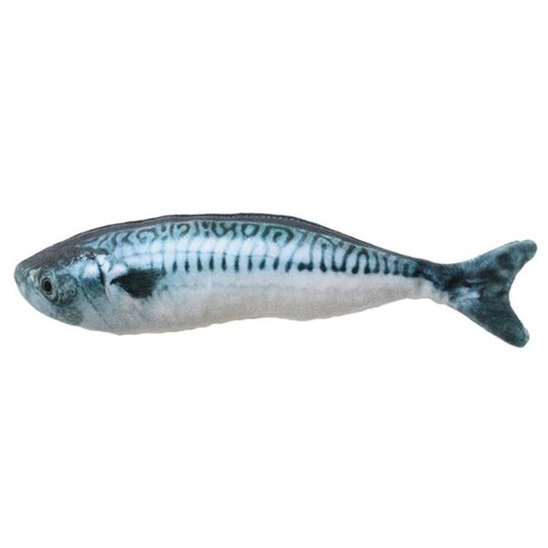 

cat toys interactive toy mint play fish shape plush coated with catnip grass for pet kitten 20cm(spanish mackerel)