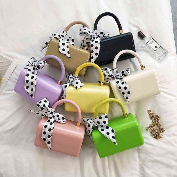 

box bag female 2021 summer mini handbag net red single shoulder candy color menger chain 8wht