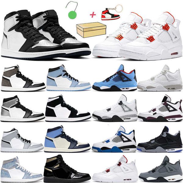 

2021 4s basketball shoes men women jumpman 1s high og hyper royal silver toe university blue black gold turbo green lucky mens sneakers