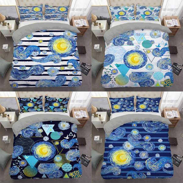 

bedding sets starry sky set yellow moon painting duvet cover pillowcase twin  king size for bedroom
