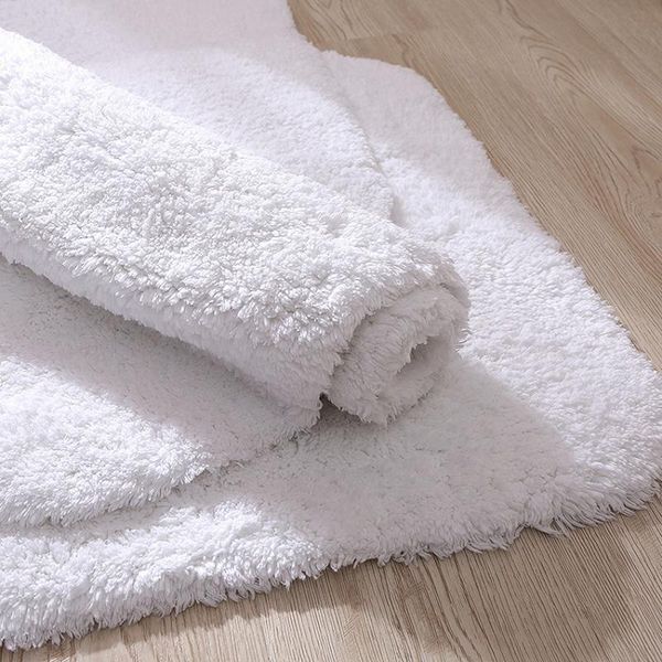 

bath mats non-slip plush cotton mat good water absorption rectangle bathroom white color bathtub floor towel for home badematte