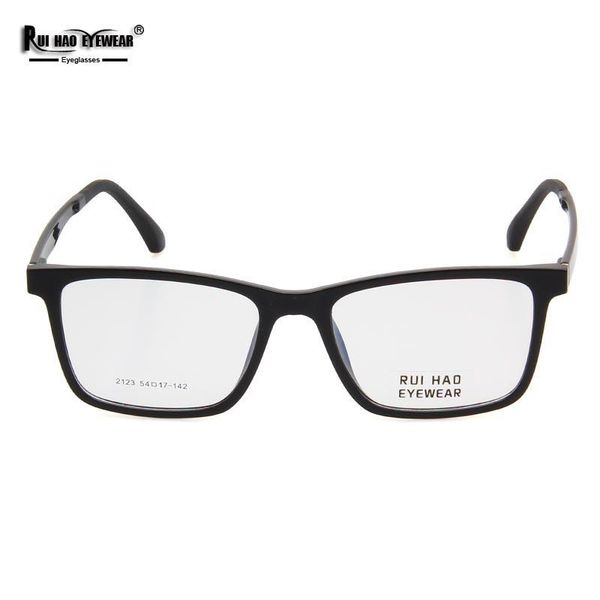 

retro eyeglasses frame rectangle optical glasses men rui hao eyewear brand tr90 spectacles fashion sunglasses frames, Black