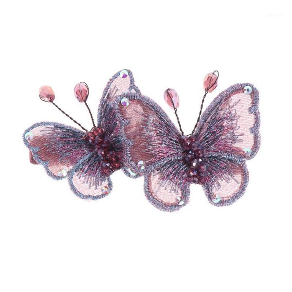 

spring hair clip embroidery rhinestone inlaid hairpin barrette for lady (purple) clips1