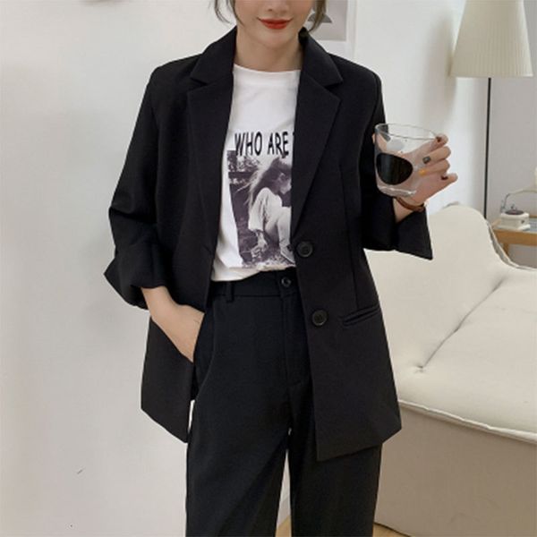 

women's jackets autumn korea fashion women long sleeve loose casual blazers single breasted ol black blazer femme coat high qualit, Black;brown