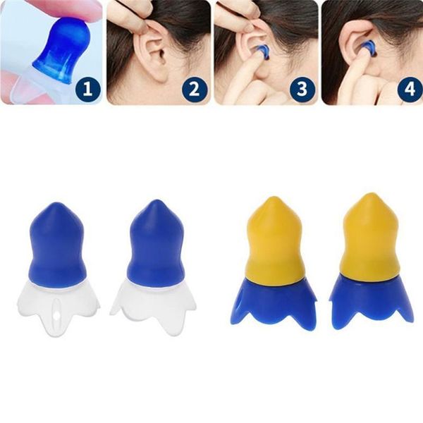 

pair silicone noise canceling hearing protection flight earplugs reusable nose clip