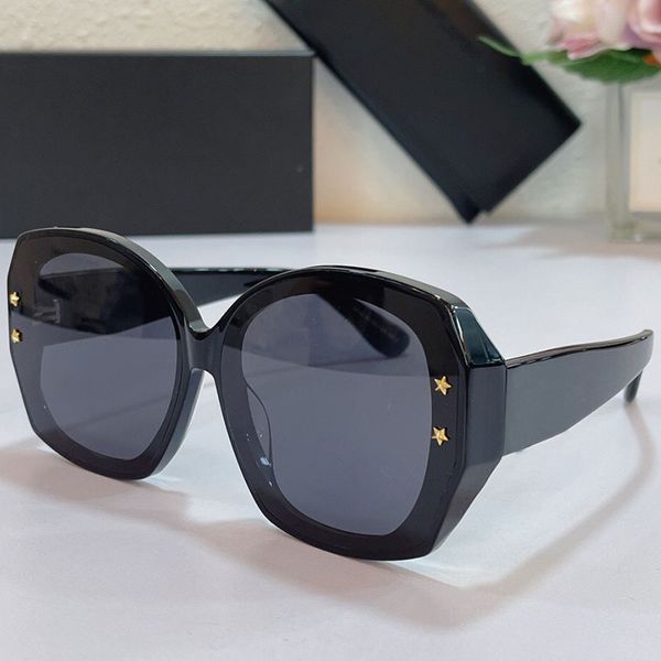 Mens ou mulheres óculos de sol de luxo lm 68k moda clássico lente oval com quatro estrelas decoração festa de compras ao ar livre anti-UV400 designer qualidade superior