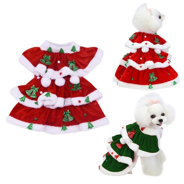 

dog apparel christmas skirts winter pet clothes xmas costume yorkie chihuahua cat dresses clothing