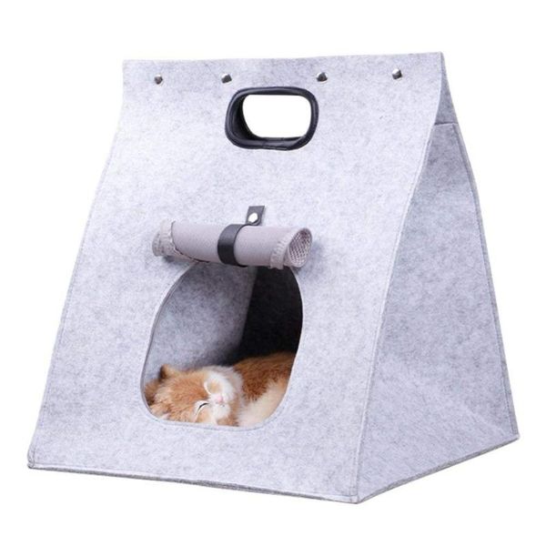 

cat beds & furniture multi-functional pet bed felt puppy washable collapsible house warm nest for portable carrier bag outdoors