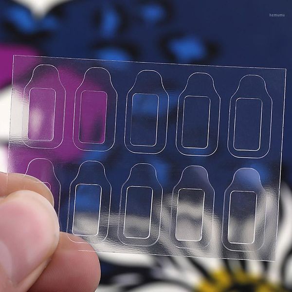 

nail art accessories for women 10pcs transparent double-sided adhesive stickers diy decoration press on sticker decals1, Black