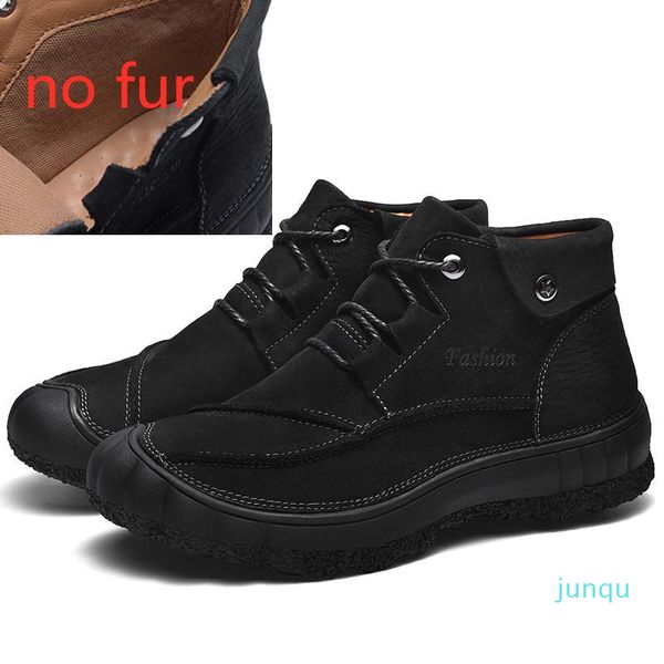 

wholesale-boots classic winter men thick plush warm snow italy handmade man ankle waterproof non-slip cotton, Black