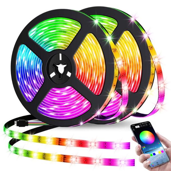 

strips led strip lights bluetooth control 5v rgb 2835 usb flexible lamp tape ribbon diode for festival bedroom luces tv desk decor luz