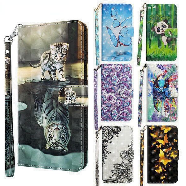 Hüllen für Xiaomi Redmi Note 8 2021 Flip Leder Wallet Cover mit modischem 3D-Muster für Xiomi Redmi Note 8 Pro 8T Coque Fundas