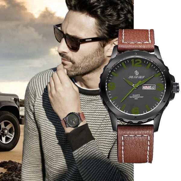 

wristwatches senors men military watch 50m waterproof wristwatch led quartz clock sport male relogios masculino, Slivery;brown