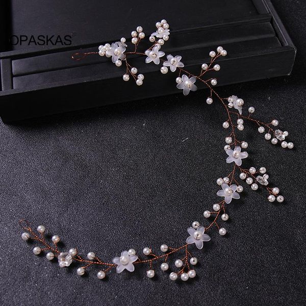

hair clips & barrettes beaded floral headband handmade flower design headdress sweet bridal crown hoop accessories for bride women et, Golden;silver