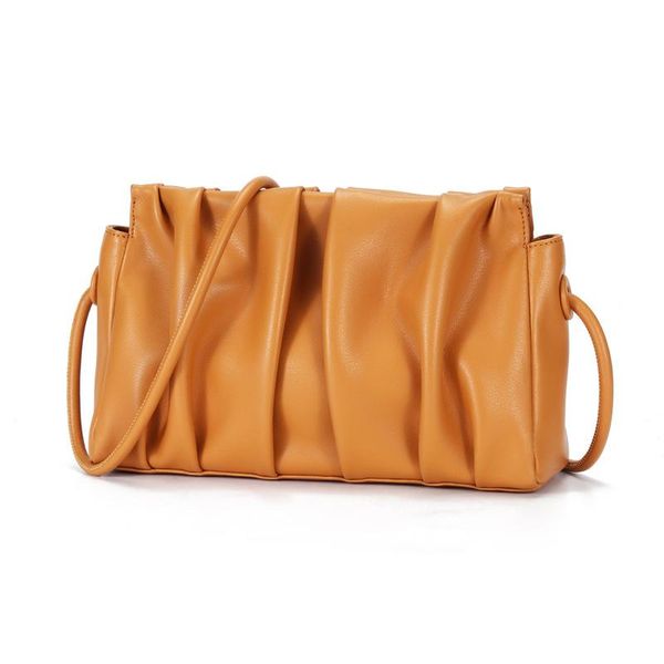 

evening bags simple style genuine leather pleated messenger summer 2021 fashion casual women totes shoulder solid color handbags
