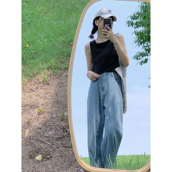 

garment / yimo cool jeans thin pants denim be floor women's k8531, Blue