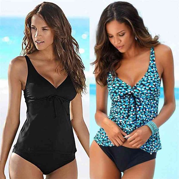 

swimwear suit women plus size tankini sets vintage beach wear bathing suits female bandage monokini suit 210615, White;black