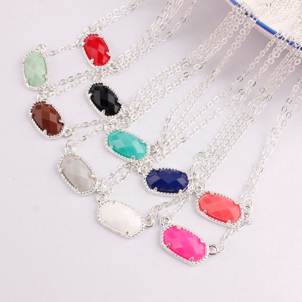 

oval kendra spring style resin abalone shell faceted stone short chain choker collar statement necklace for women 2019 fma9b, Golden;silver