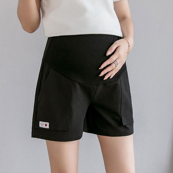 

maternity bottoms pregnant belly support shorts for pregnancy waist elastic belt pants women casual outwear sports sweatpants summer, White