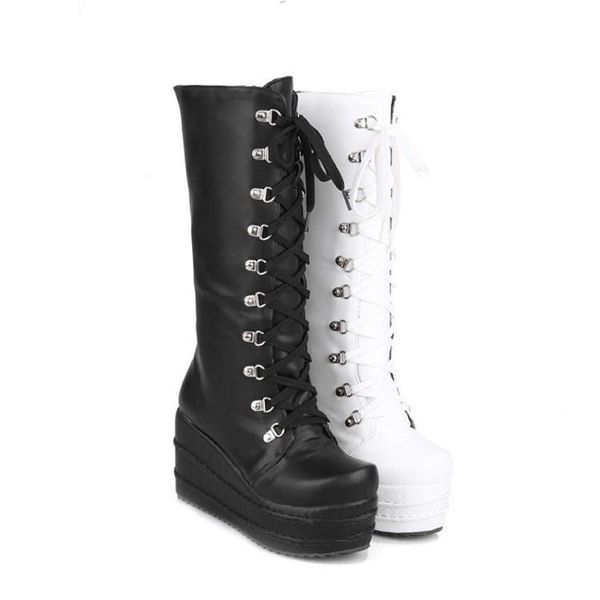 

boots 19 high heels side zipper muffin bottom casual autumn and winter women's, Black