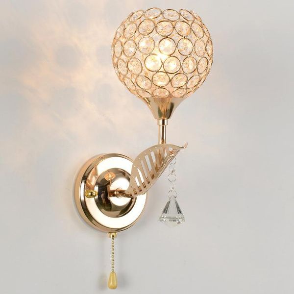 

wall lamp modern vintage crystal lights nordic decoration home wood bedroom living room dining