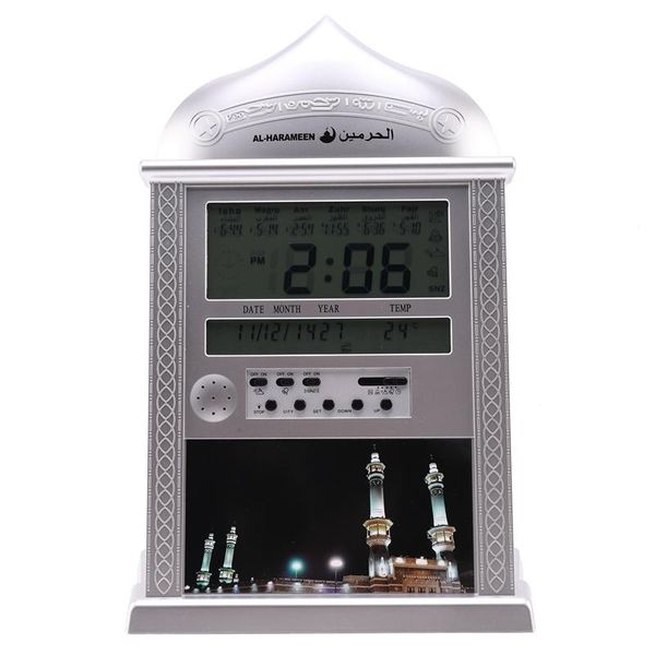 

other clocks & accessories 1 pcs muslim praying islamic azan table clock alarm with pen 1500 cities athan adhan salah prayer