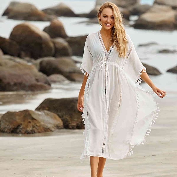 Vestido de praia longo encobrir Vestido Largo Verano Mujer Banhando Terno Ups Sarong Robe de Plage Túnica # Q939 210420