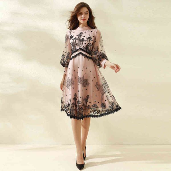 

designer autumn crocheted embroidered sewing vintage party chic fashion dress knee height, Black;gray