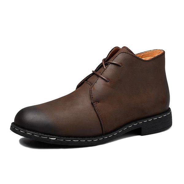 

boots 2021 winter autumn real leather men for warm boot shoes casual british design ankle big size 38-47, Black