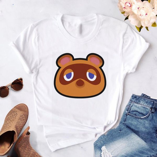

cute raccoon graphic t-shirt women 2021 summer fashion japanese anime short-sleeve white t shirt aesthetic clothes women's