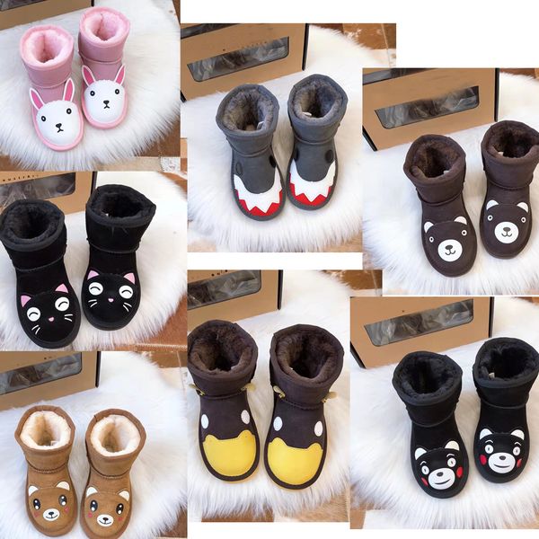 

7 colors kids boots shoes real australia infant toddlers snow boot solid color winter keep warm girls footwear, Black;grey