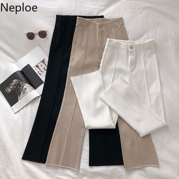

arrival high waist black pants women solid color casual slim trousers female korean fashion pantalones ladies 1c877 210430, Black;white