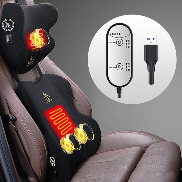 

seat cushions jinserta massage neck pillow electric heating support back headrest supports simulation human travel pillows