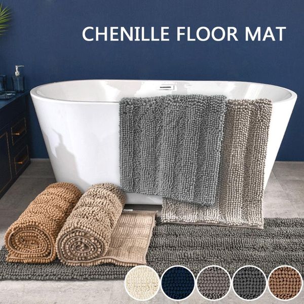 

bath mats absorbent microfiber luxury soft chenille loop bobble design bathroom rug kitchen entrance non-slip floor mat for kids room