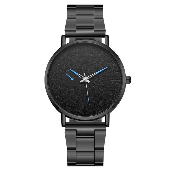 

wristwatches blue needle single eye men's watch steel belt quartz, Slivery;brown