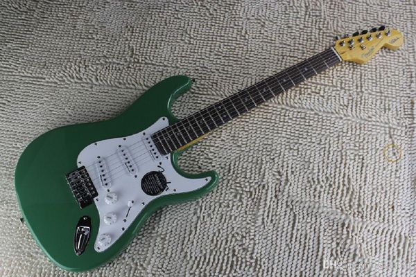 

factory price wholesale custom body artist signature sss stratocaster green electric guitar