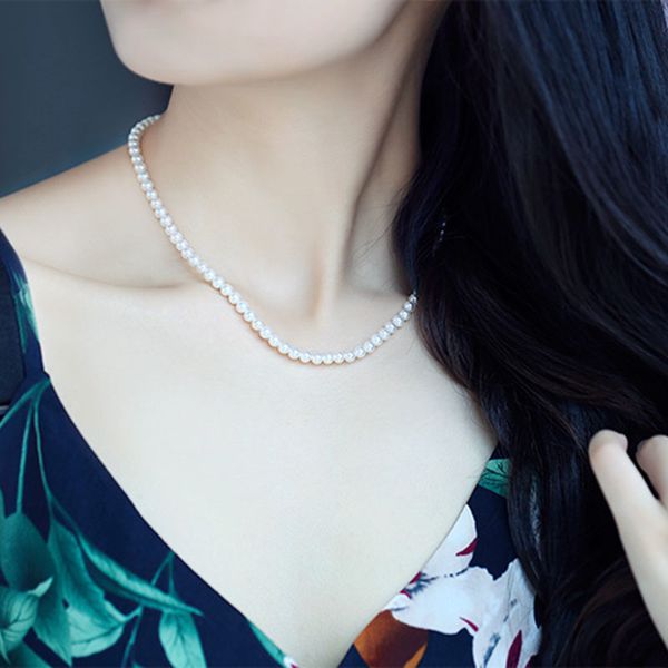 

jyx natural freshwater cultured choker for girl real pearl party (4-10mm) 328sale necklace, Silver