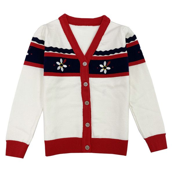 

g family sweater women's new women's clothing in autumn and winter 21 embroidered plant flower pattern long sleeve slim fit knitte, White;black