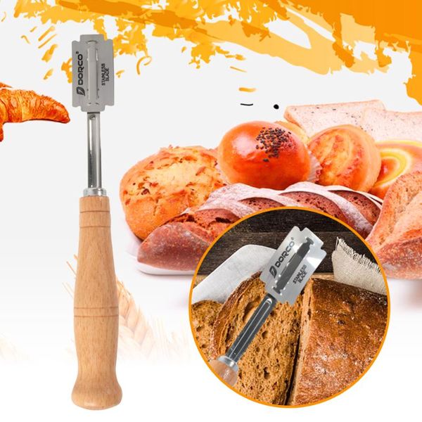 

baking & pastry tools with long wooden handle bread bakers lame bakery scraper knife slicer cutter dough breads scoring 3