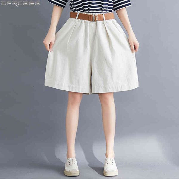 

women's shorts summer boyfriend streetwear woman skirt loose large size wide leg short jeans feminino stretch waist washed denim m, White;black