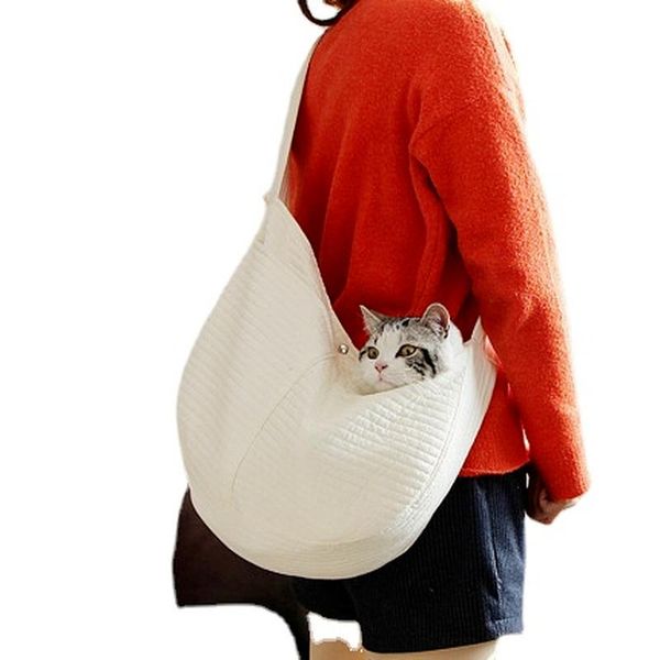 

cat carriers,crates & houses simple fashion go out portable one-shoulder canvas bag for cats and dogs backpack diagonal package teddy pet su