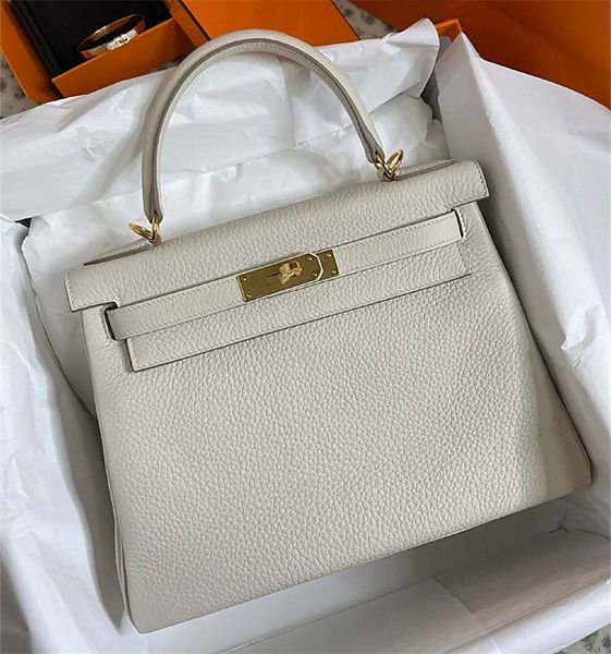 

designer handbags paul herme leather kellys bag 2021 fashionable lychee grain head layer cow leather messenger bag with inner seam bridal ba