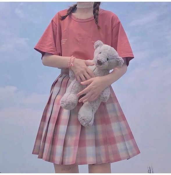 

men's t-shirts summer sweet girl daisy print pink t-shirt fashion casual oversized ins japan style harajuku women's o neck with sk, White;black