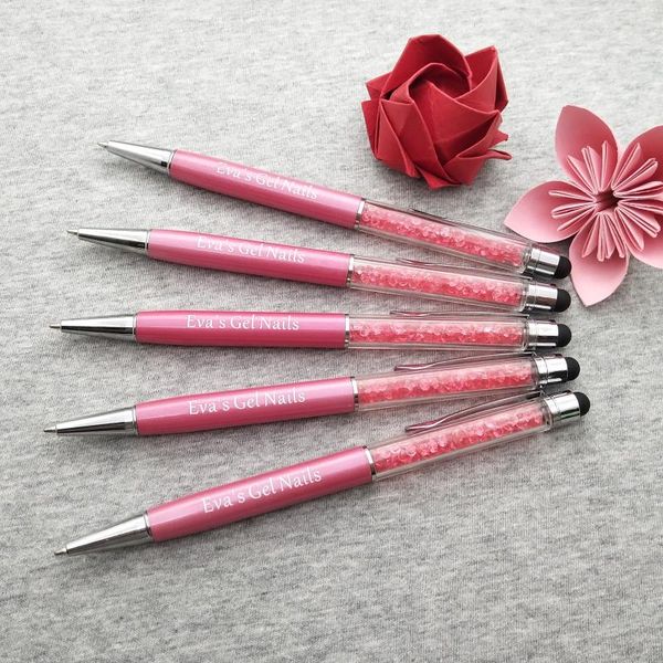 

ballpoint pens stylus 10pcs/lot capacitive screen touch pen 2in1 stylus for smart phone pad custom with your logo text, Blue;orange